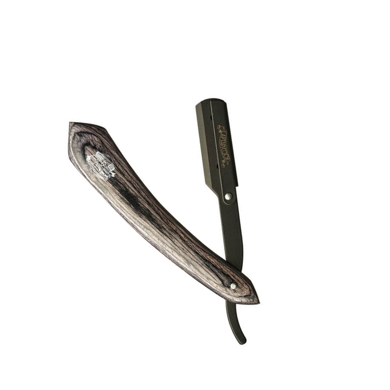 Navaja de Afeitar Profesional Captain Cook Eurostil Ref. 04985 con mango de madera negra para barbería