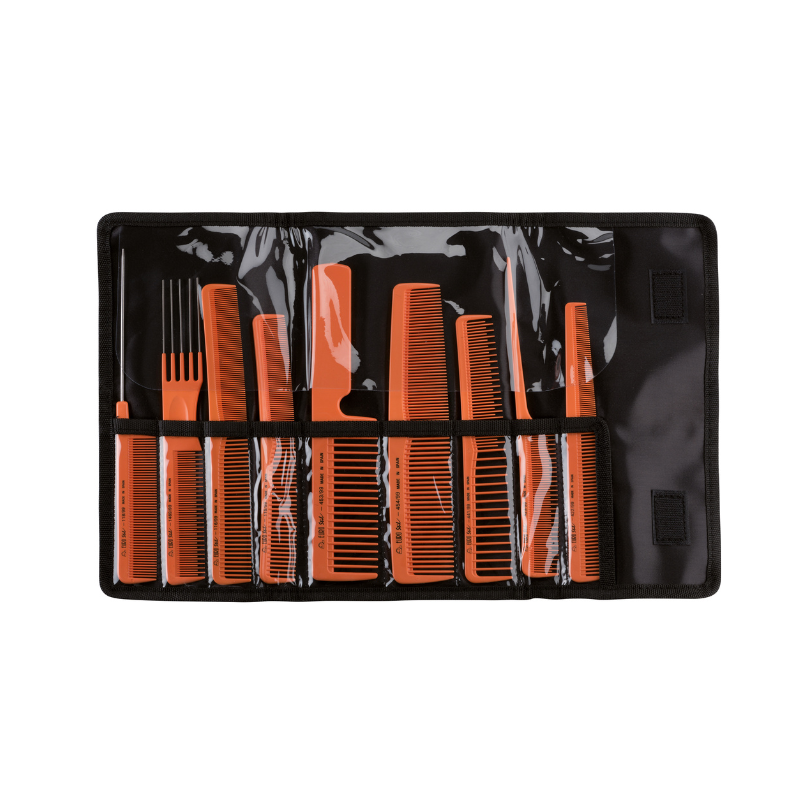 Estuche Profesional con 9 Peines de Colores Eurostil Ref. 03928/99 para peluquería y barbería