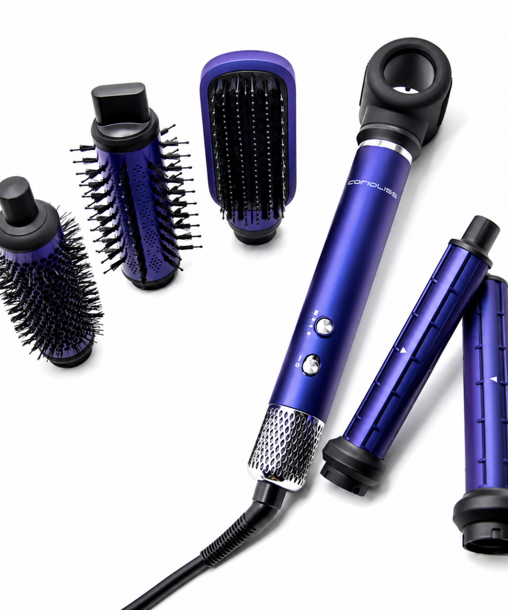 Multistyler Blue Corioliss 6 en 1 con accesorios para secar, alisar, rizar y dar volumen
