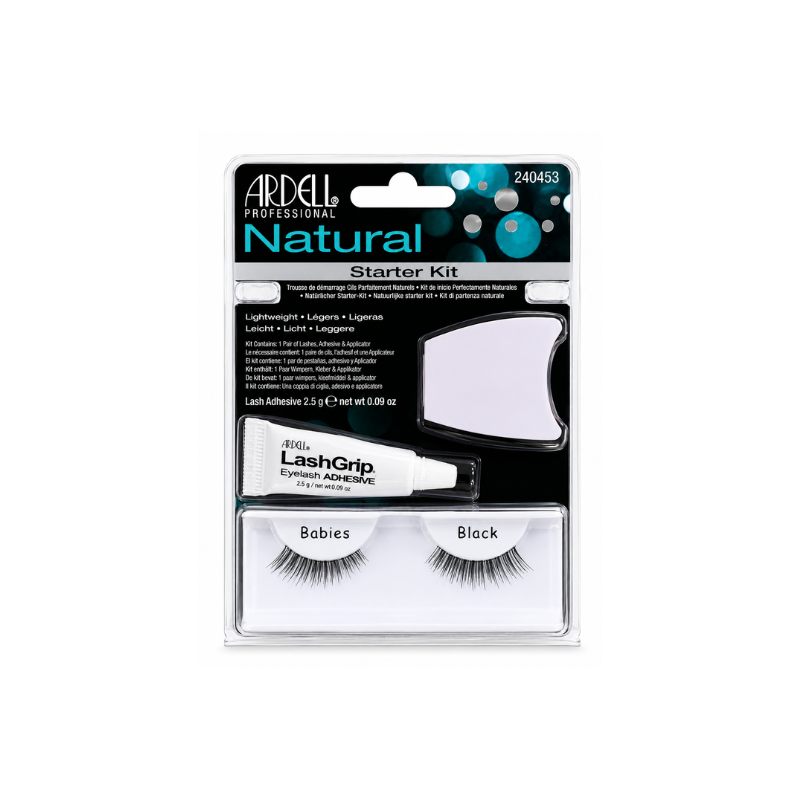 Kit Pestañas Postizas Naturales Babies Black con Adhesivo Ardell – pestañas postizas de efecto natural con pegamento incluido