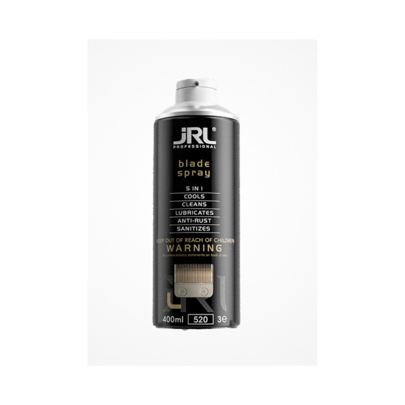Blade Spray 5 en 1 JRL 400 ml – spray profesional para limpiar, lubricar y desinfectar máquinas de corte