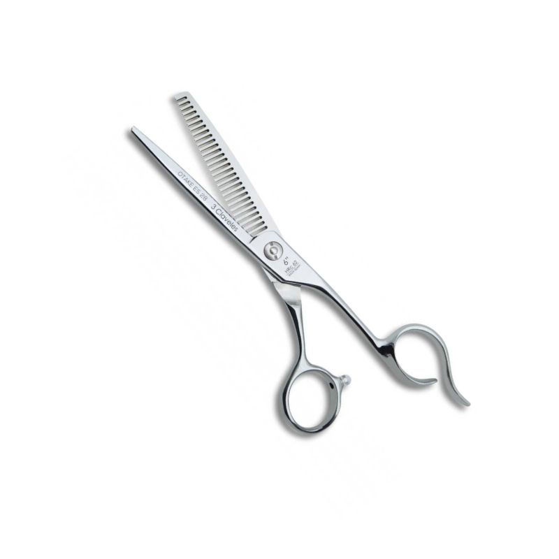 Tijera de Esculpir Profesional Otake ES 28 6 pulgadas Ref. 12815 de 3 Claveles para entresacar y reducir volumen