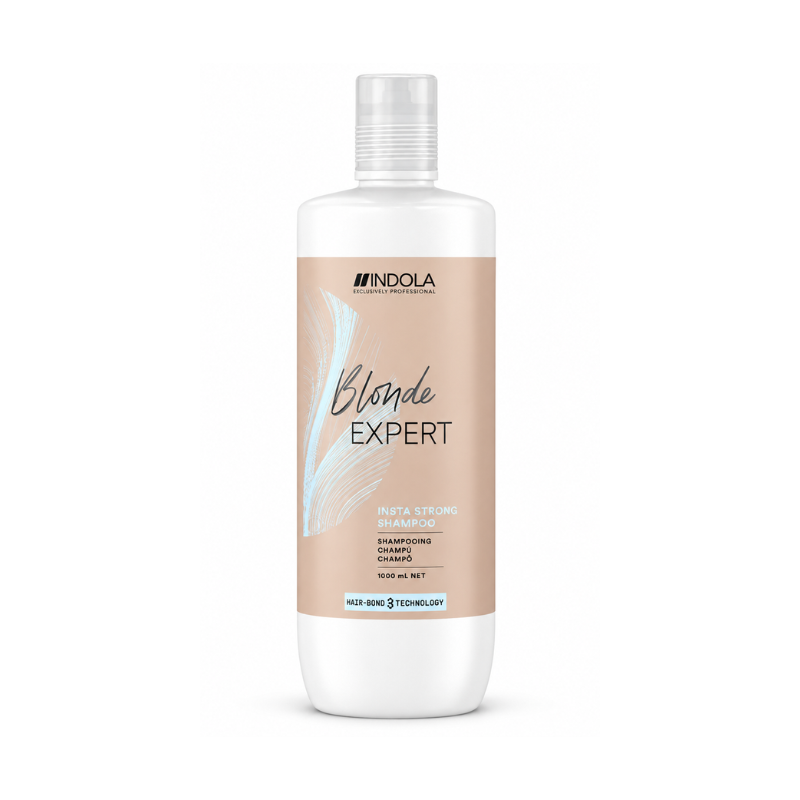 Champú Reparador para Cabello Rubio y Decolorado Blonde Expert Insta Strong 1000 ml de Indola