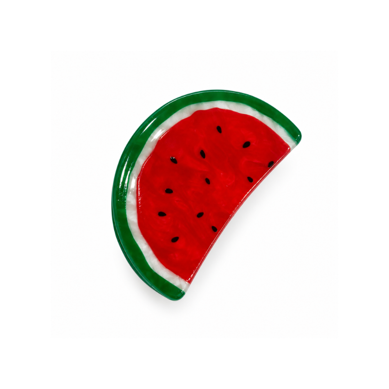 Pinza para el Pelo con Forma de Sandía Roja y Verde