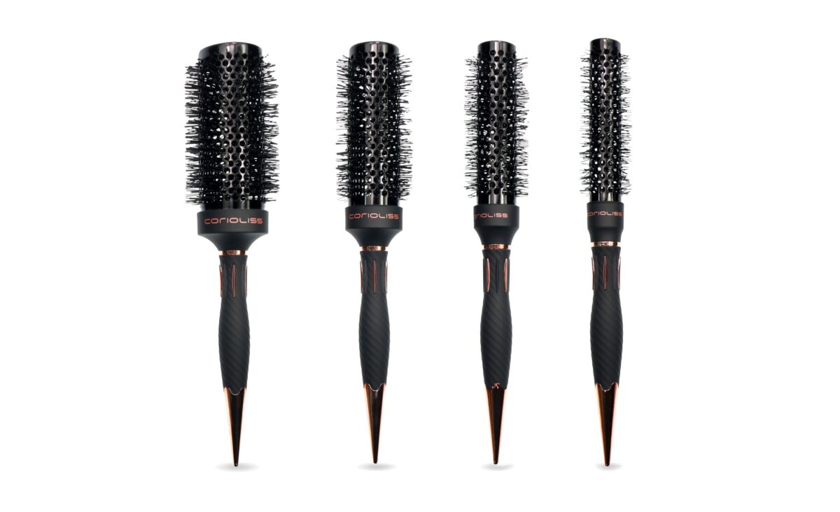 Cepillos Redondos Profesionales para Brushing The Brush Titanium Black Copper Green Kit 4 Uds de Corioliss