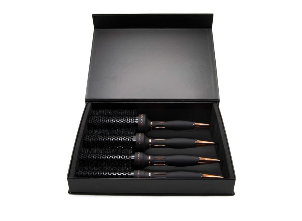 Cepillos Redondos Profesionales para Brushing The Brush Titanium Black Copper Green Kit 4 Uds de Corioliss
