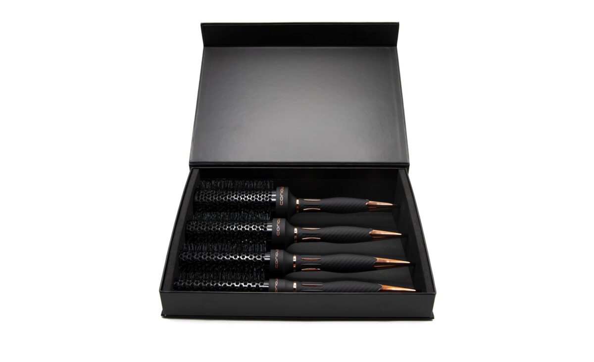 Cepillos Redondos Profesionales para Brushing The Brush Titanium Black Copper Green Kit 4 Uds de Corioliss