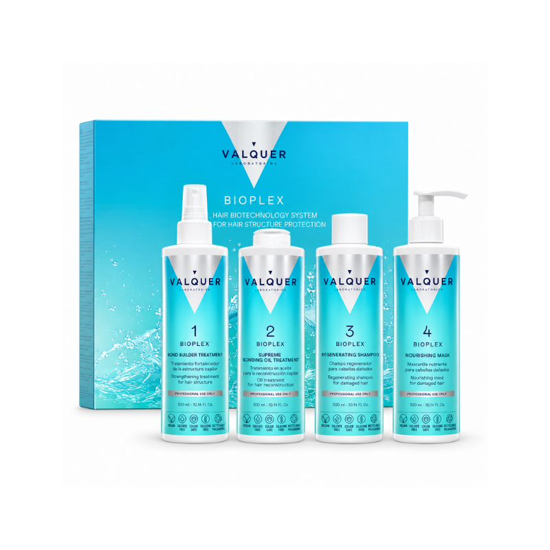 Tratamiento de Reconstrucción y Reparación Capilar Bioplex Estuche Completo 975 ml de Valquer