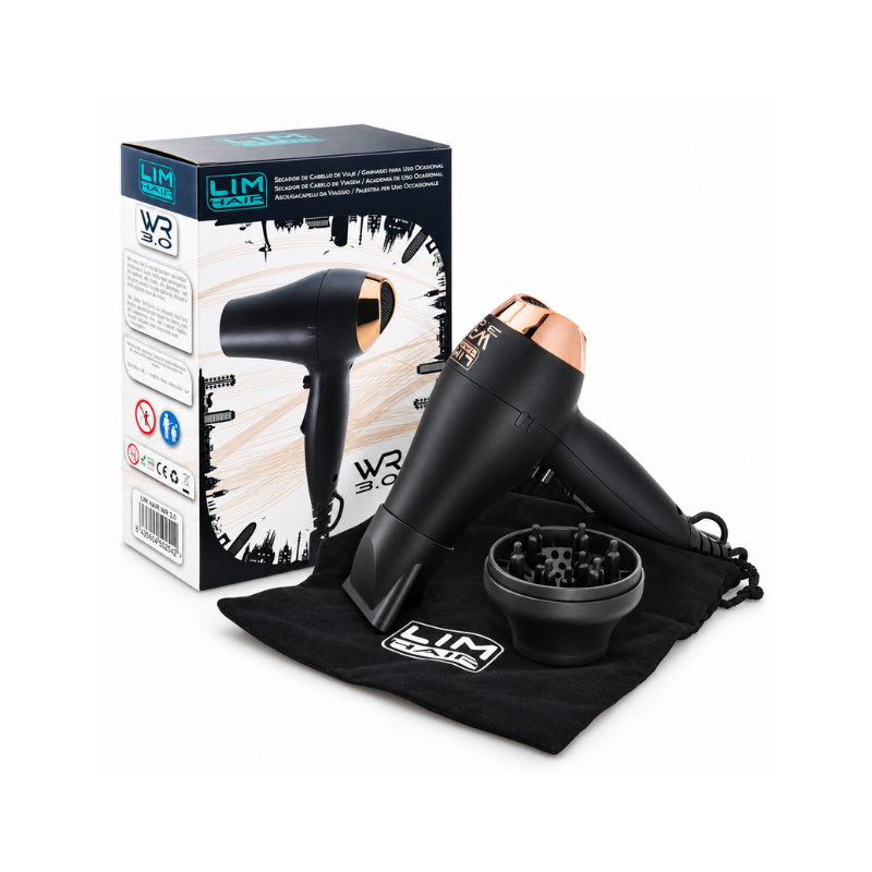 Secador de Pelo de Viaje Profesional WR 3.0 Negro de Lim Hair